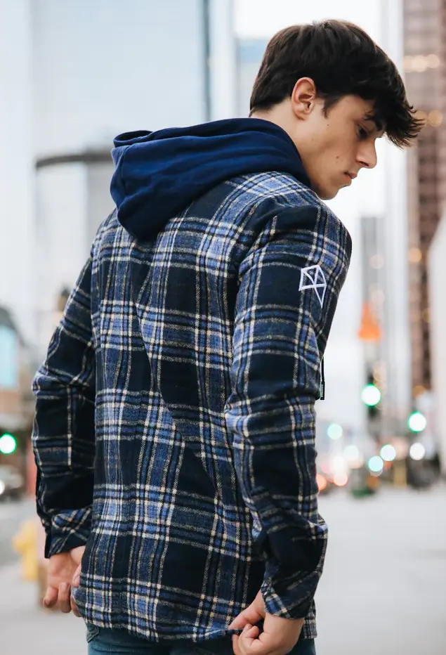 how to wear a flannel with hoodie