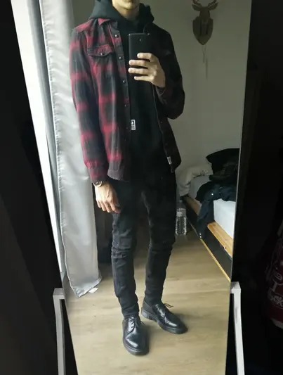 flannel over a hoodie